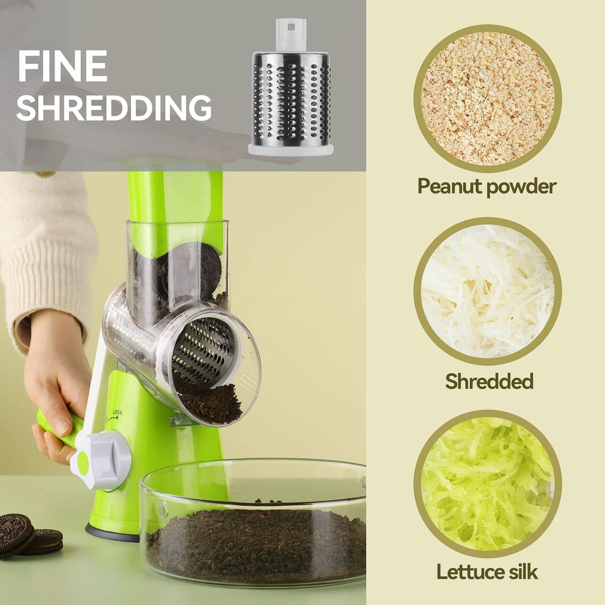 3-in-1 Rotary Cheese Grater and Vegetable Slicer product image 6