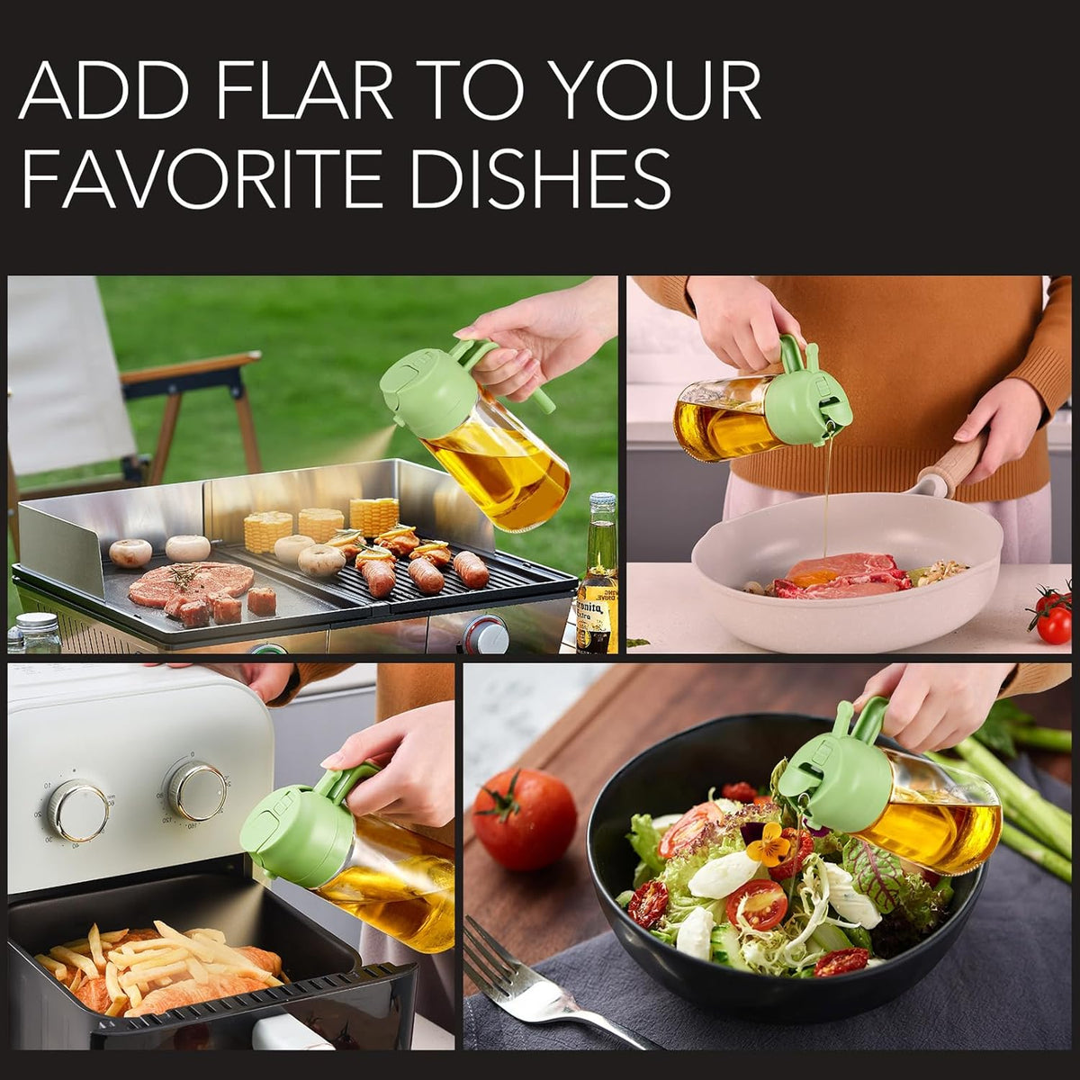 2-in-1 Oil Dispenser & Sprayer Bottle for Kitchen product image 9