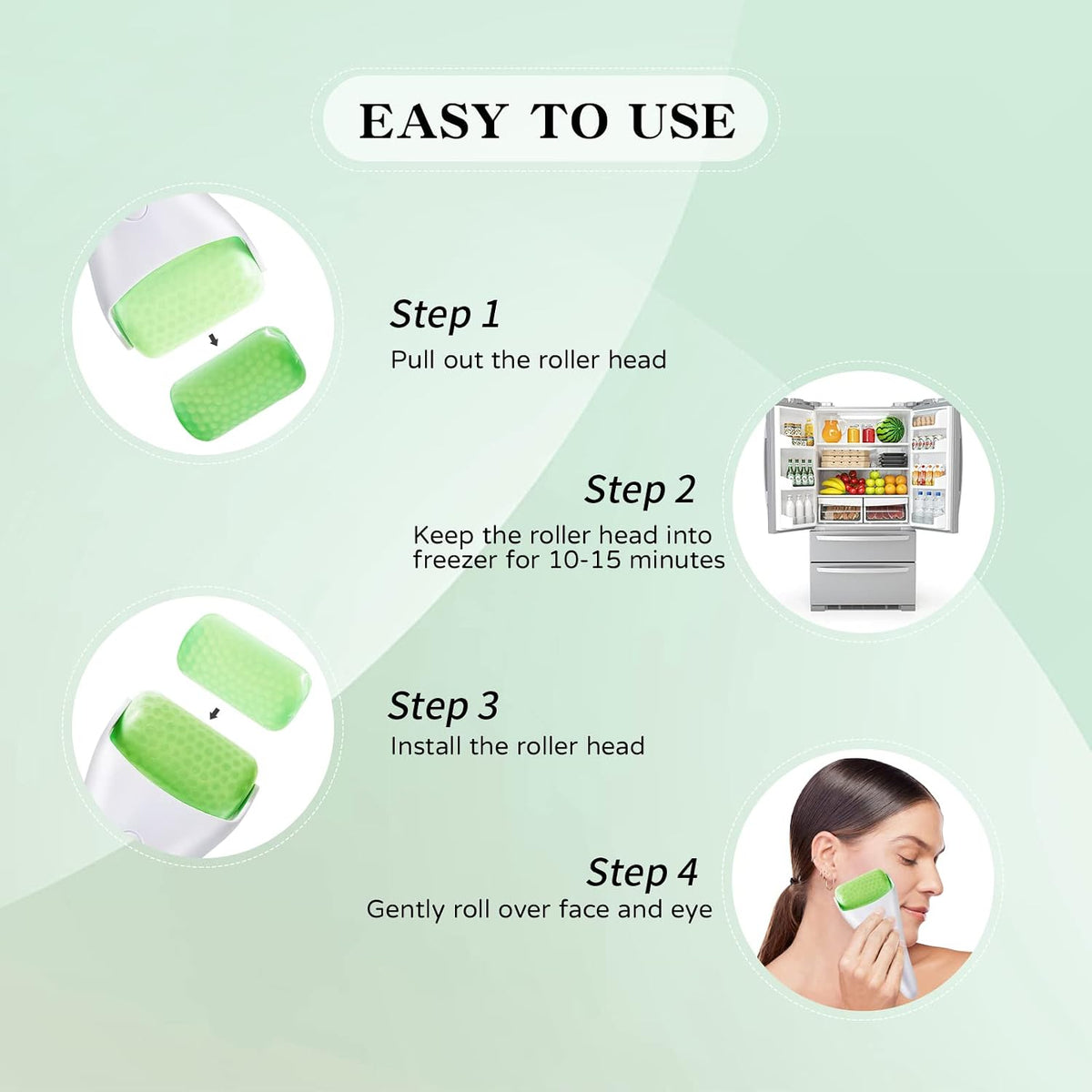 Reusable Ice Roller for Face and Eyes, Cooling Facial Massage Tool for Skincare product image 8