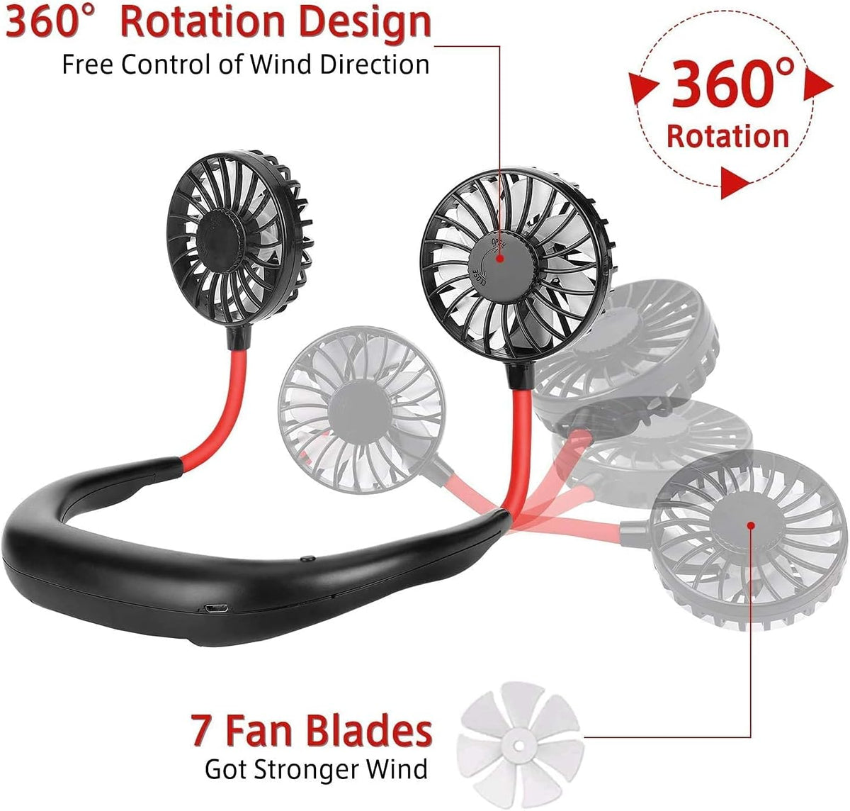 Portable Hanging Neck Fan, Hands-Free product image 4