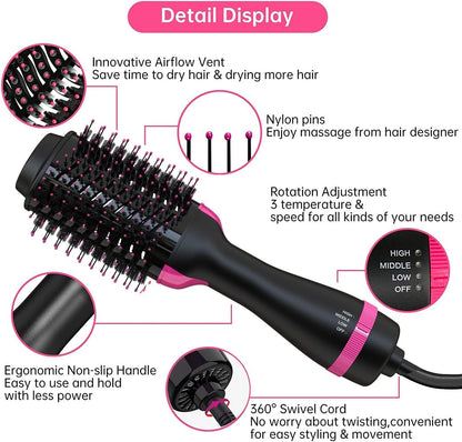 3 in 1 Hot Air Brush Hair Dryer and Styler Volumizer product image 7