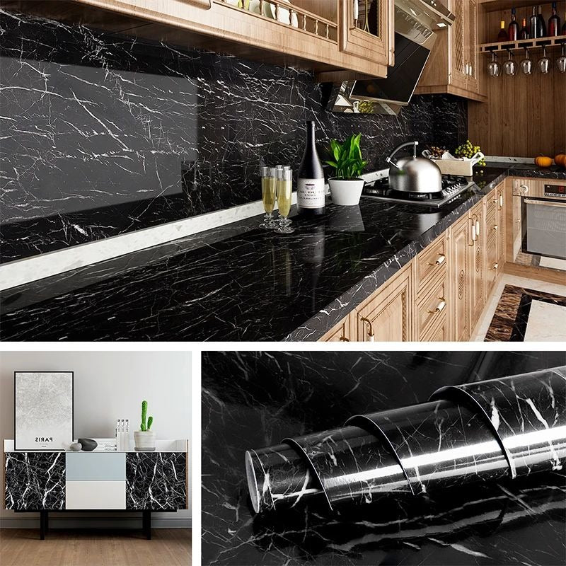 Self Adhesive Black Marble Wallpaper Roll product image 6