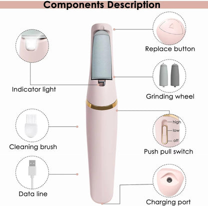 Electric Pedicure Foot File Callus Remover Rechargeable Foot Scrubber product image 5