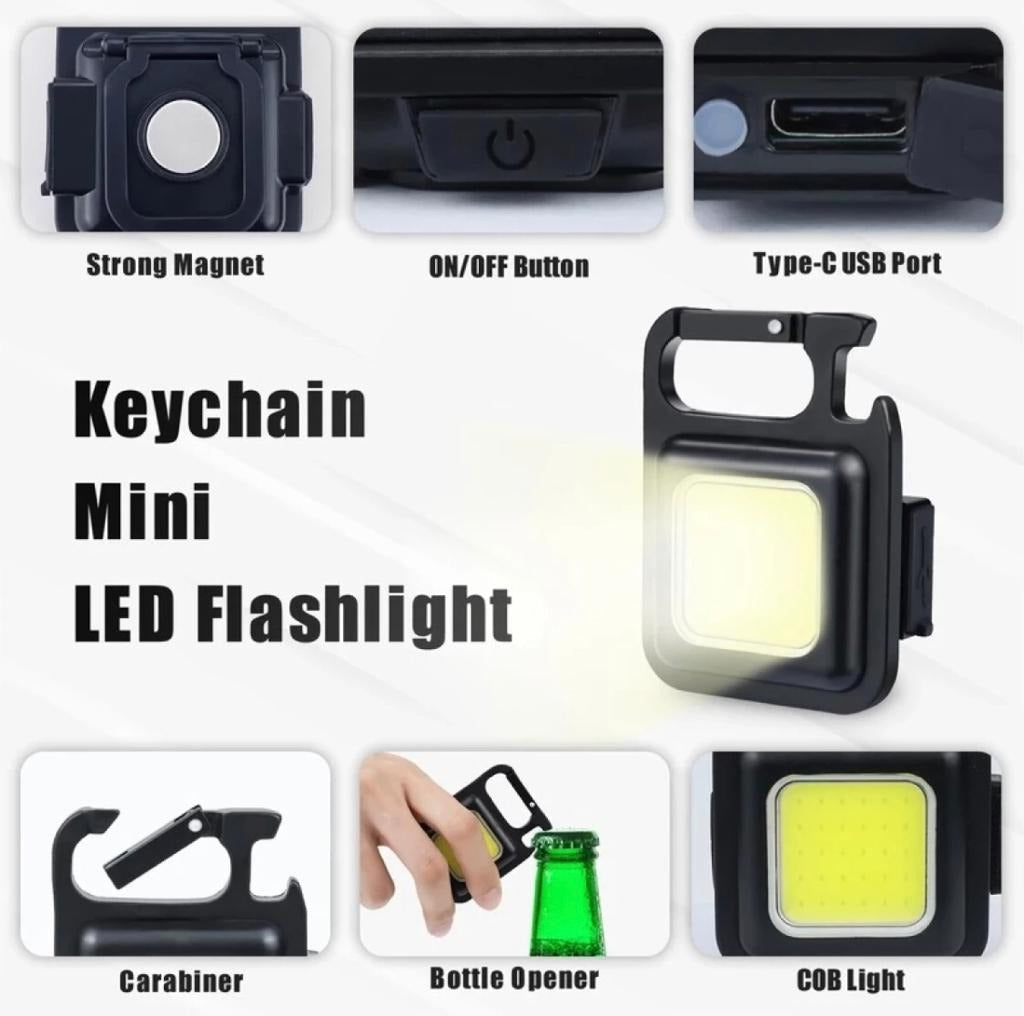COB LED Rechargeable Keychain Flashlight 800 Lumens product image 7
