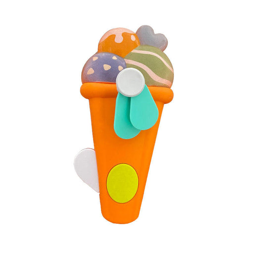 Hand Pressure Mini Fan for Kids, Cute Ice Cream Shape product image 1