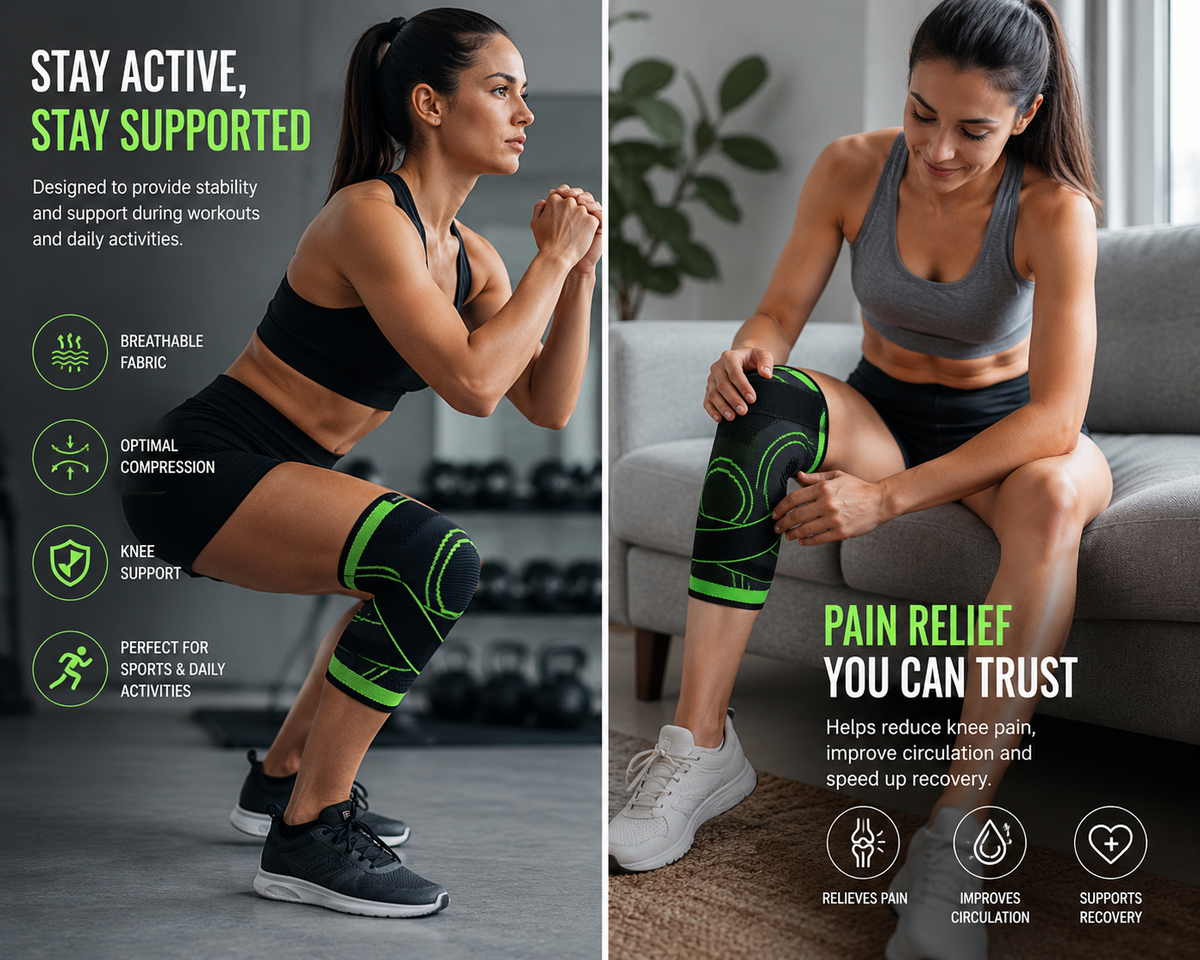 Professional Knee Compression Sleeve with Adjustable Straps product image 4