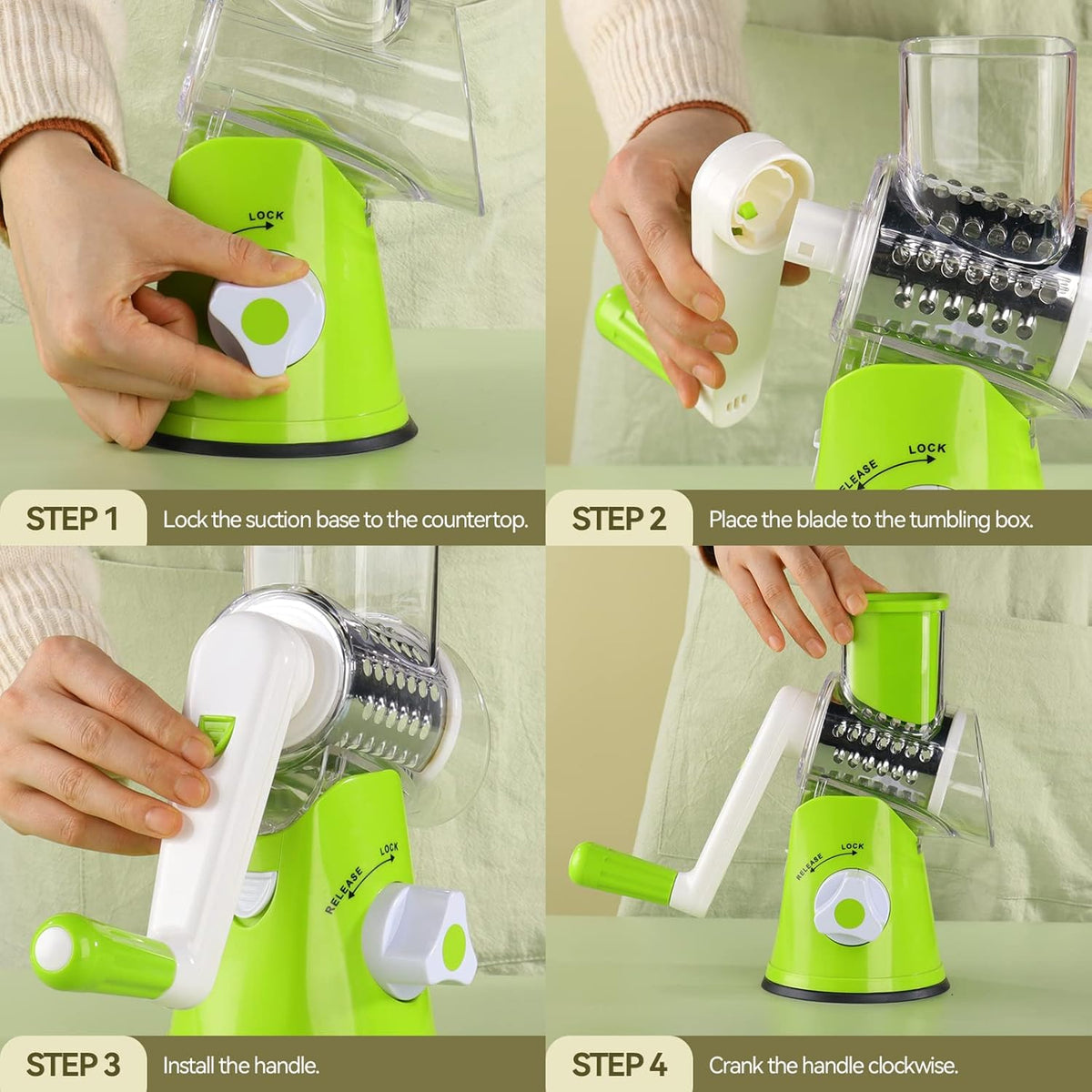 3-in-1 Rotary Cheese Grater and Vegetable Slicer product image 3