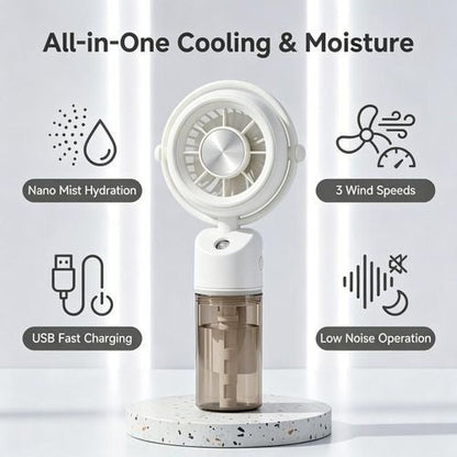 Portable Misting Handheld Fan with Water Spray