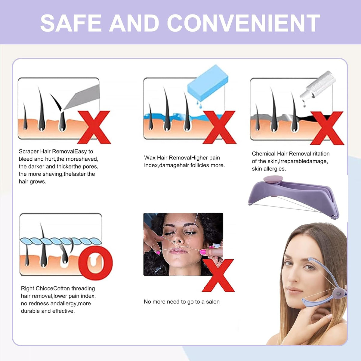 Manual Facial Threading Hair Removal Tool for Women product image 9