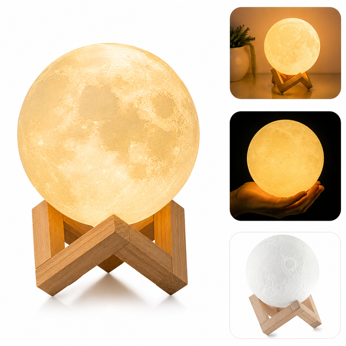 3D Moon Lamp 4.7 Inch Dual-Color LED Night Light product image 2