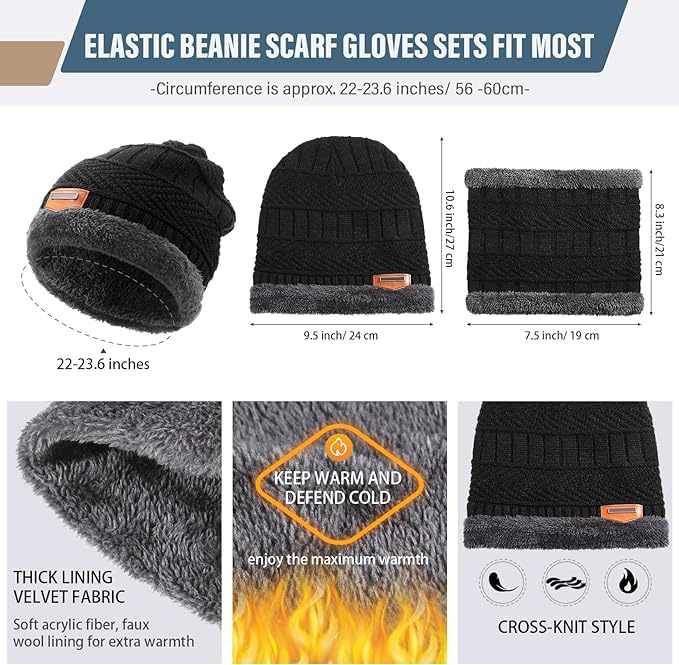 Winter Beanie Hat and Neck Warmer Set for Men & Women product image 4