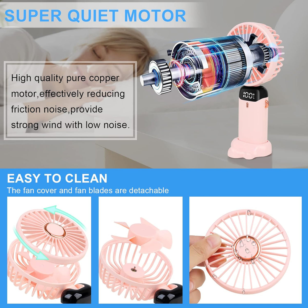 Portable Handheld Fan with 4000mAh Rechargeable Battery product image 4