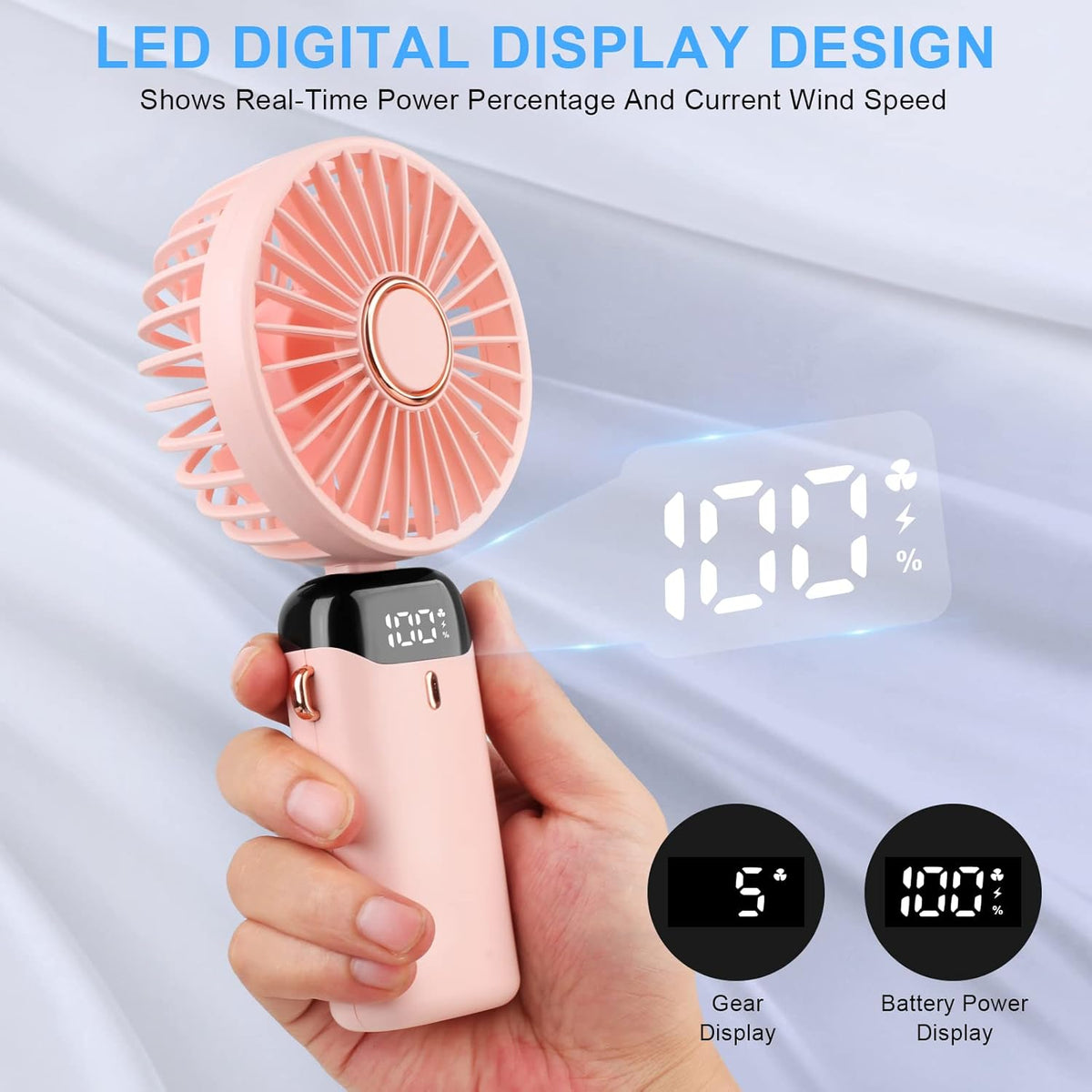 Portable Handheld Fan with 4000mAh Rechargeable Battery product image 5