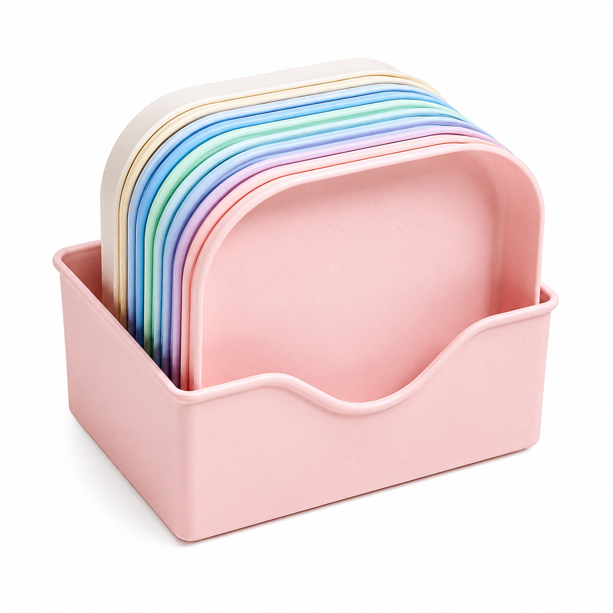 Square Plastic Dinner Plate Set with Storage Stand product image 2