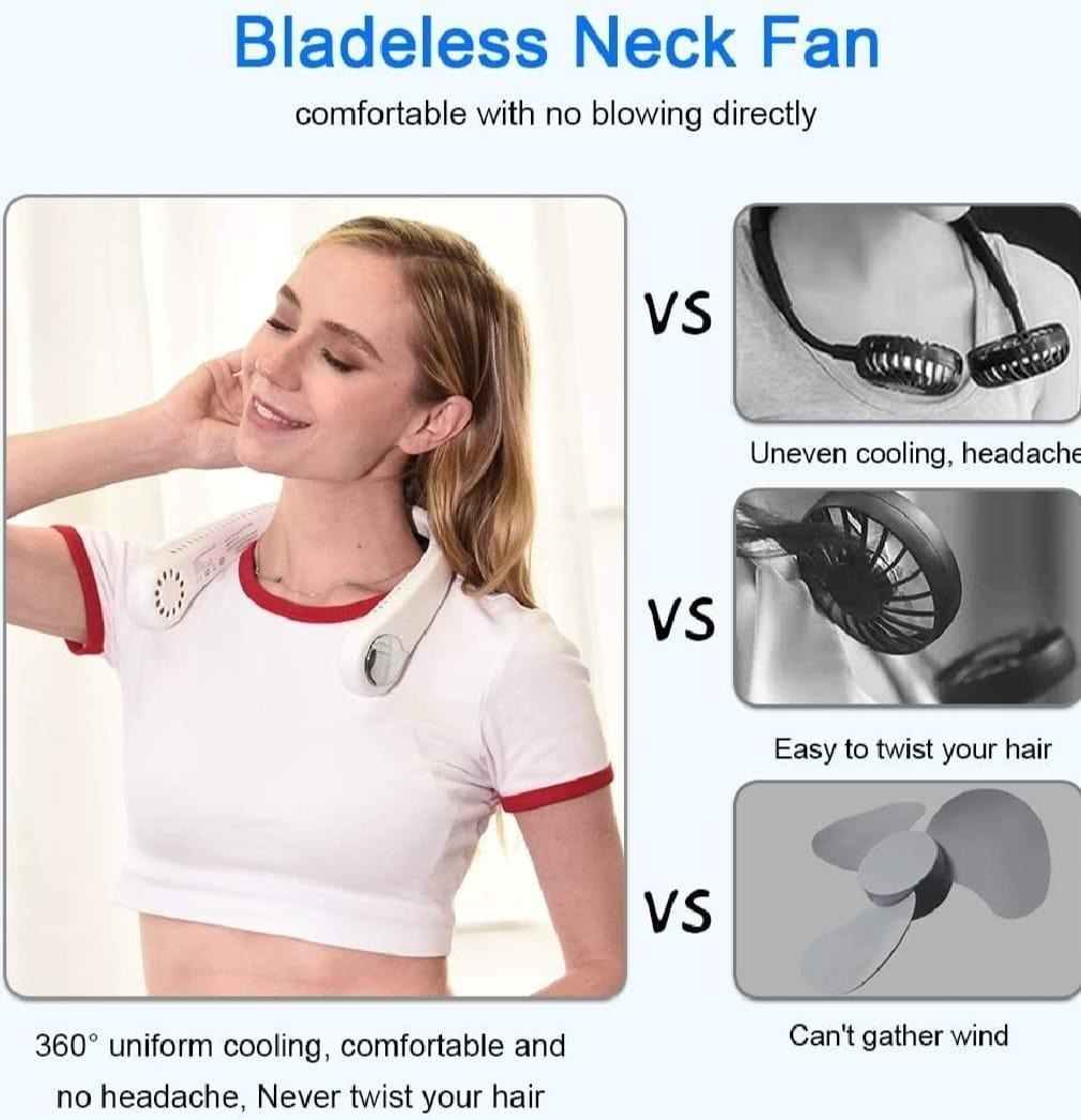 Portable Bladeless Neck Fan, Hands-Free Rechargeable Wearable Personal Fan product image 6