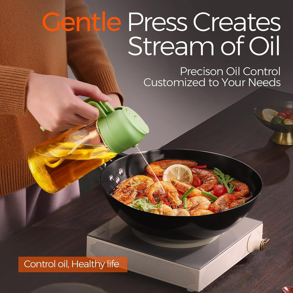 2-in-1 Oil Dispenser & Sprayer Bottle for Kitchen product image 5