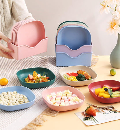 Square Plastic Dinner Plate Set with Storage Stand product image 8
