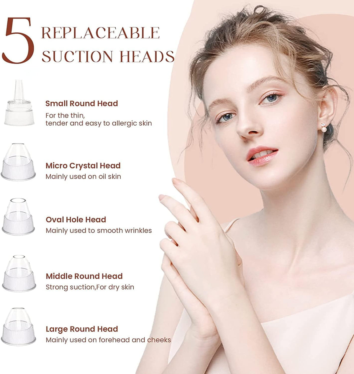 Rechargeable Electric Facial Cleansing Brush with 4 Interchangeable Brush Heads product image 6
