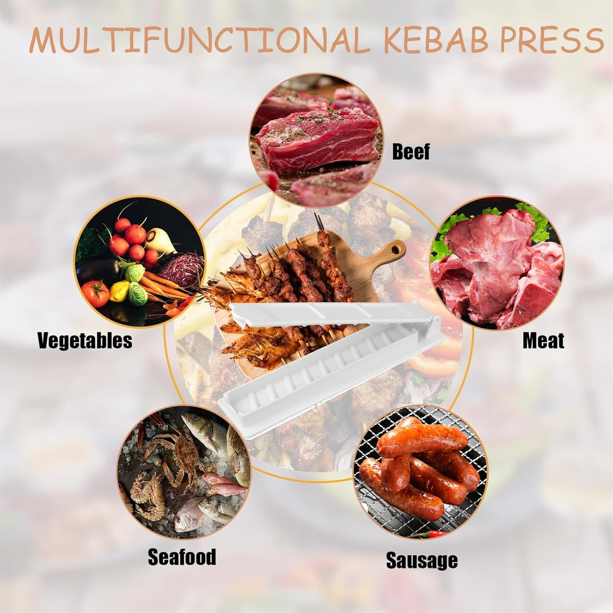 Manual Kebab Maker Skewer Press Mold for Long Skewers product image 7