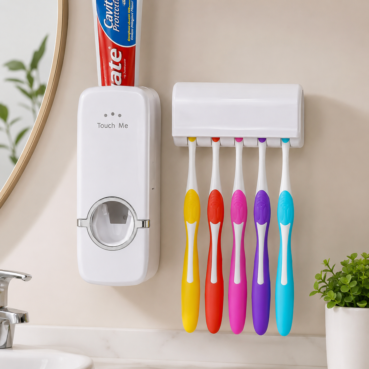 Wall Mounted Toothpaste Dispenser and Toothbrush Holder product image 3