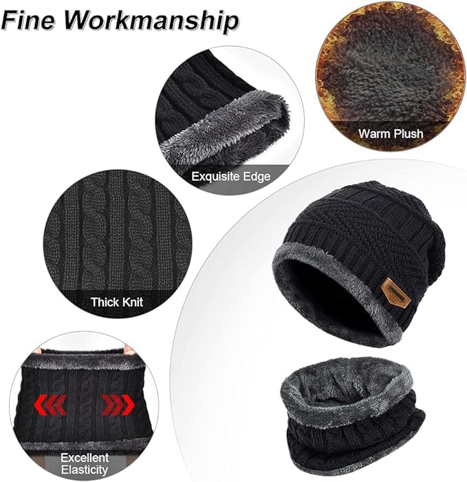 Winter Beanie Hat and Neck Warmer Set for Men & Women product image 3