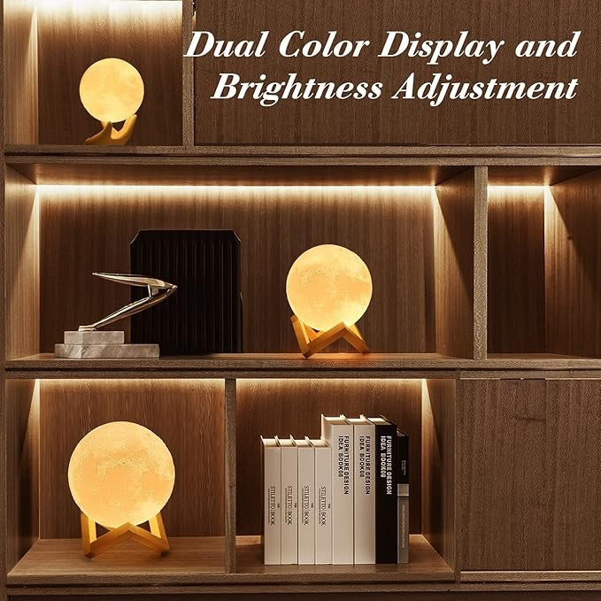 3D Moon Lamp 4.7 Inch Dual-Color LED Night Light product image 7