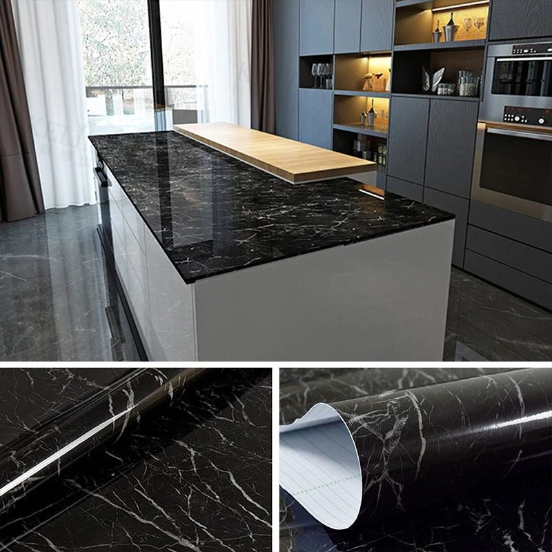 Self Adhesive Black Marble Wallpaper Roll product image 7