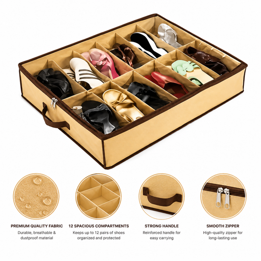 Set of 12 Stackable Shoe Storage Boxes with Transparent Front Cover product image 1