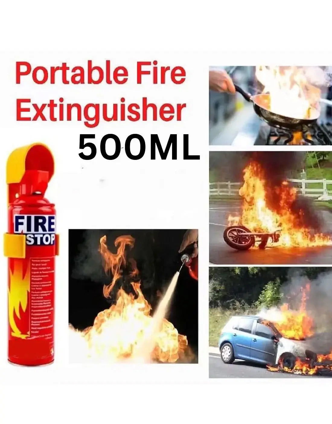 Portable Fire Safety Spray 500ml for Home, Office and Vehicle Use product image 4