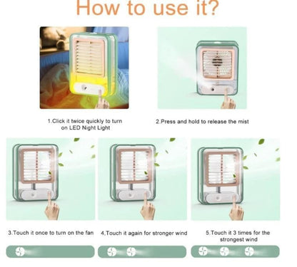 Portable Misting Desk Fan with LED Night Light product image 4