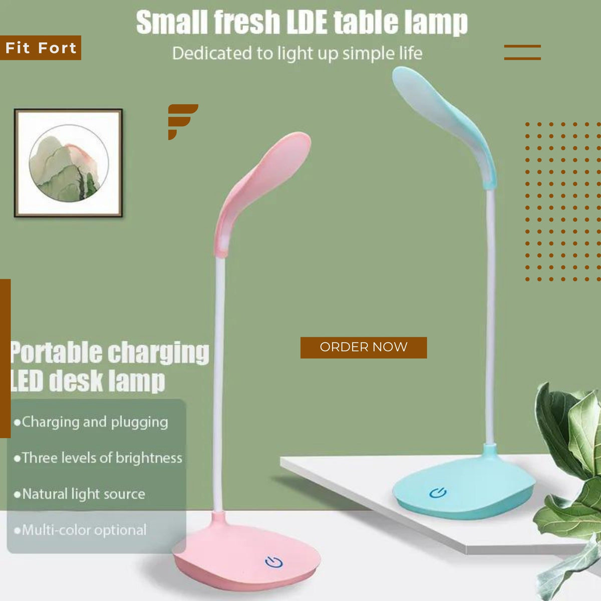 Portable 360° Adjustable LED Desk Lamp with 3 Brightness Levels product image 7