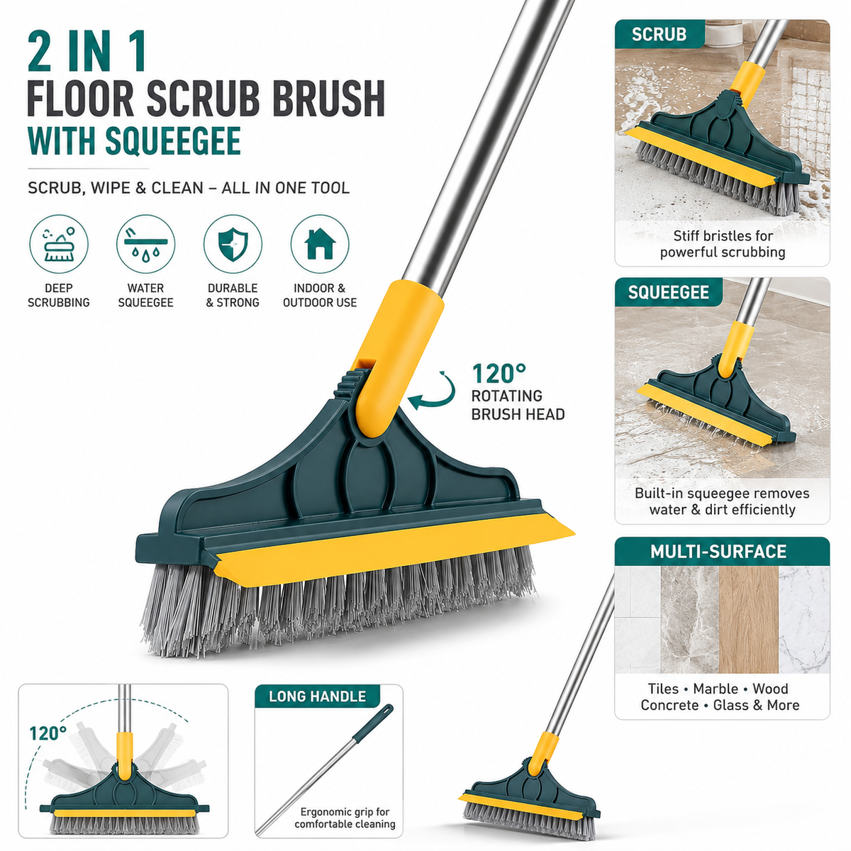 Bathroom Cleaning Brush with Long Handle product image 2