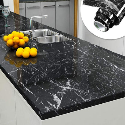 Self Adhesive Black Marble Wallpaper Roll product image 3