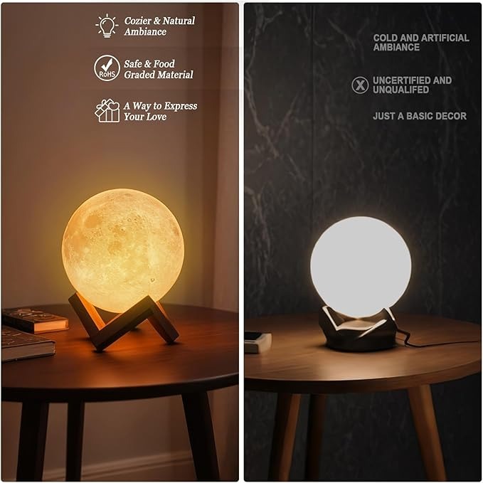 3D Moon Lamp 4.7 Inch Dual-Color LED Night Light product image 6