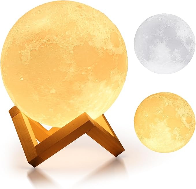 3D Moon Lamp 4.7 Inch Dual-Color LED Night Light product image 3