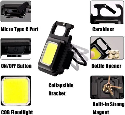 COB LED Rechargeable Keychain Flashlight 800 Lumens product image 6