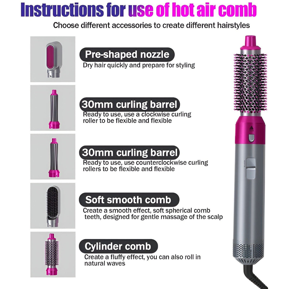 5-in-1 Hair Styler and Dryer Brush Set product image 8
