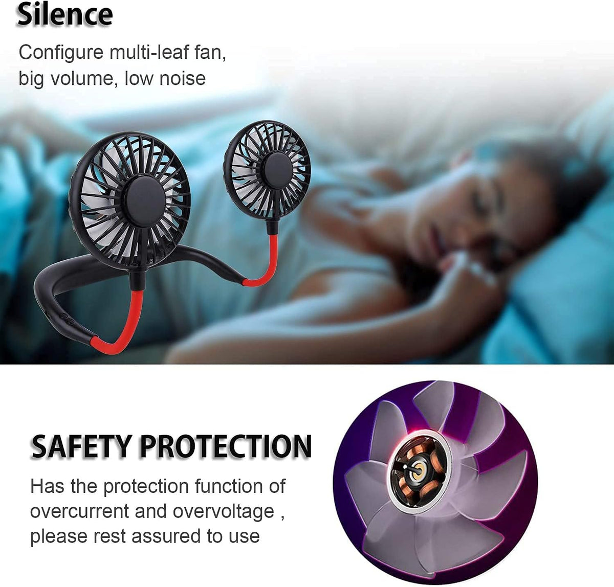 Portable Hanging Neck Fan, Hands-Free product image 5