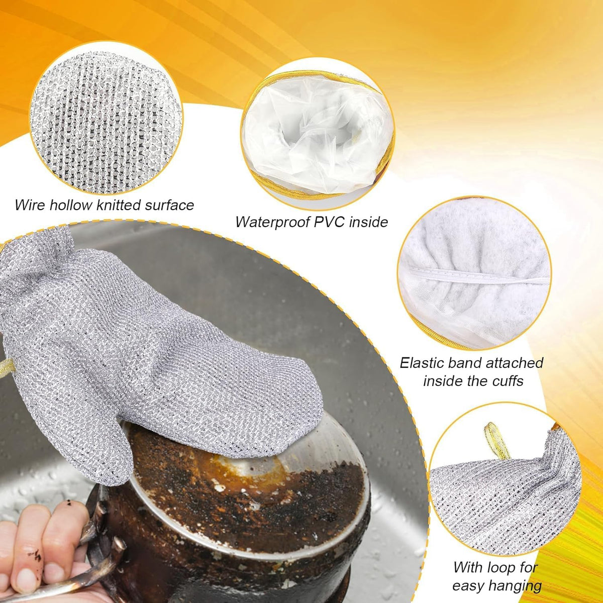 Steel Wire Kitchen Cleaning Glove product image 3