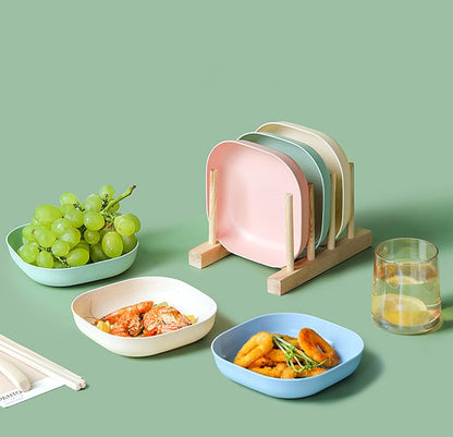 Square Plastic Dinner Plate Set with Storage Stand product image 5