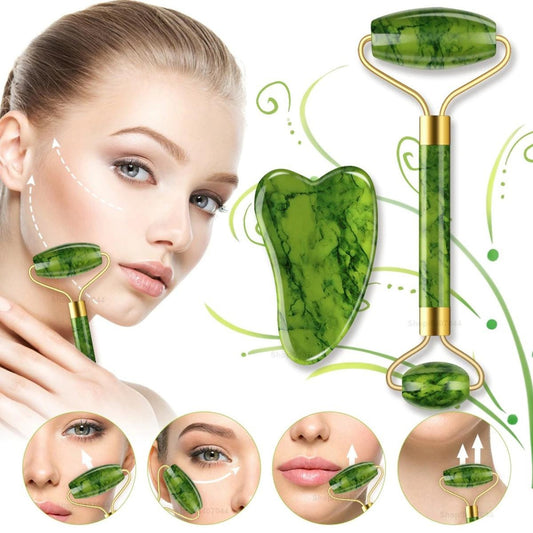 Jade Face Roller and Gua Sha Stone Set product image 1