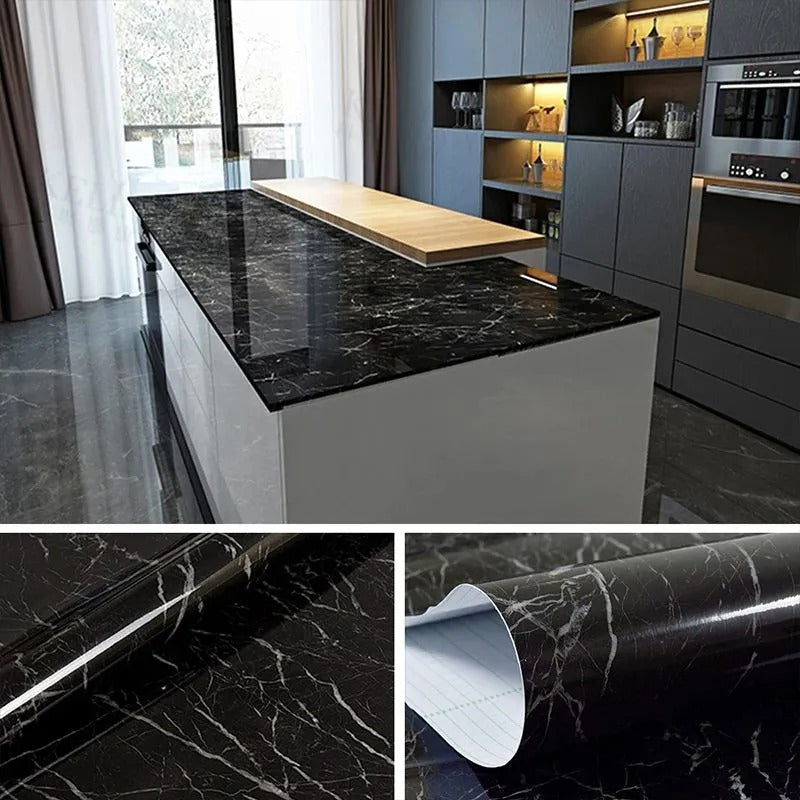 Self Adhesive Black Marble Wallpaper Roll product image 5
