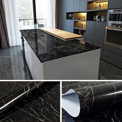 Self Adhesive Black Marble Wallpaper Roll product image 5