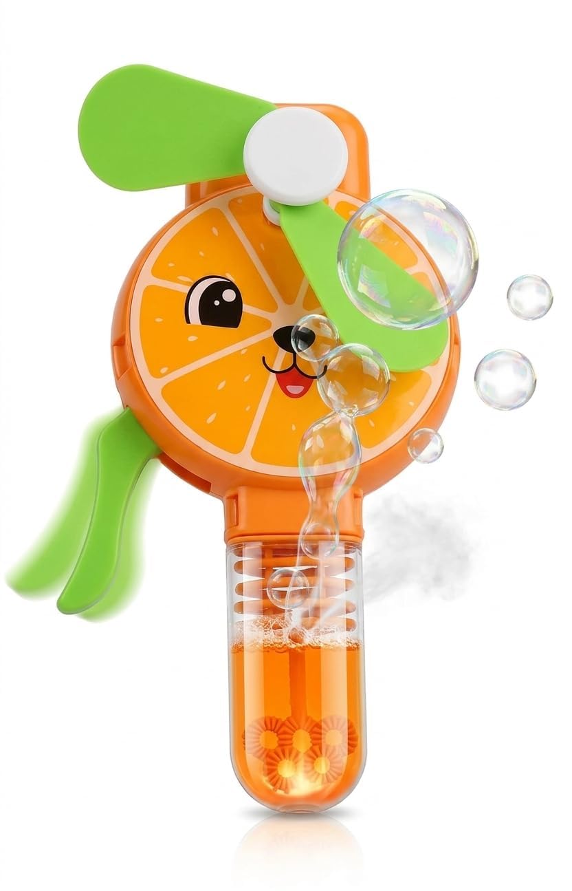 Hand Press Mini Fan with Bubble Blower for Kids product image 1