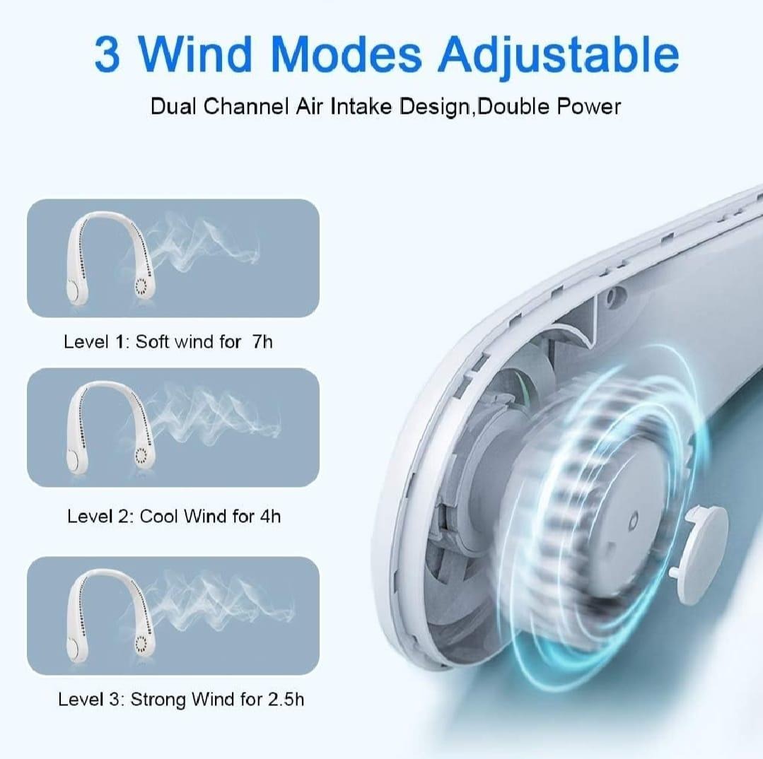 Portable Bladeless Neck Fan, Hands-Free Rechargeable Wearable Personal Fan product image 5