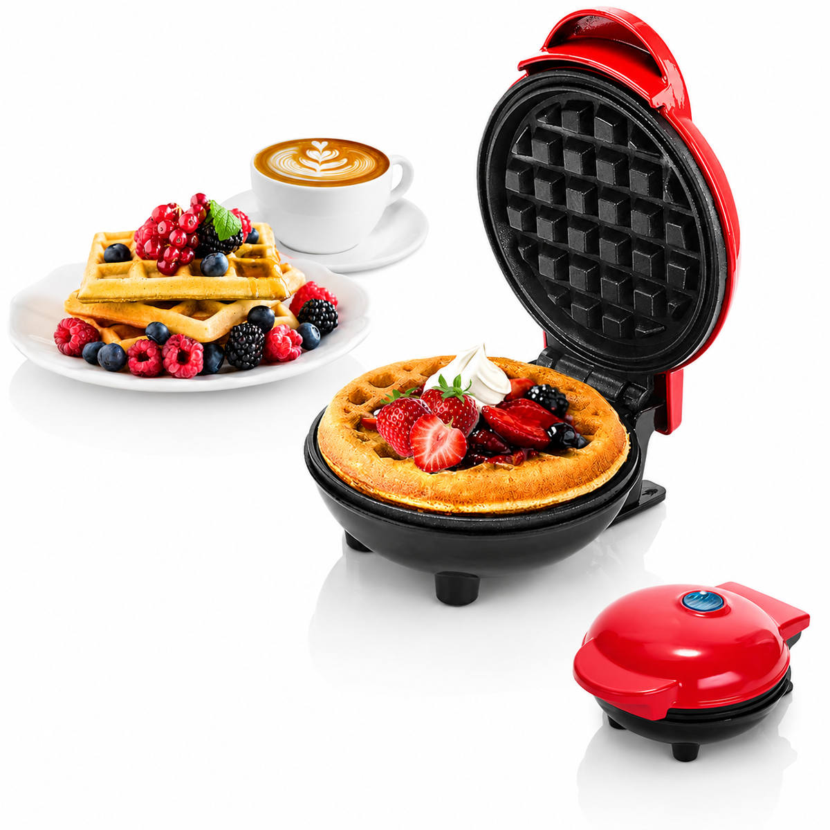 Mini Waffle Maker with Non-Stick Cooking Plates product image 1