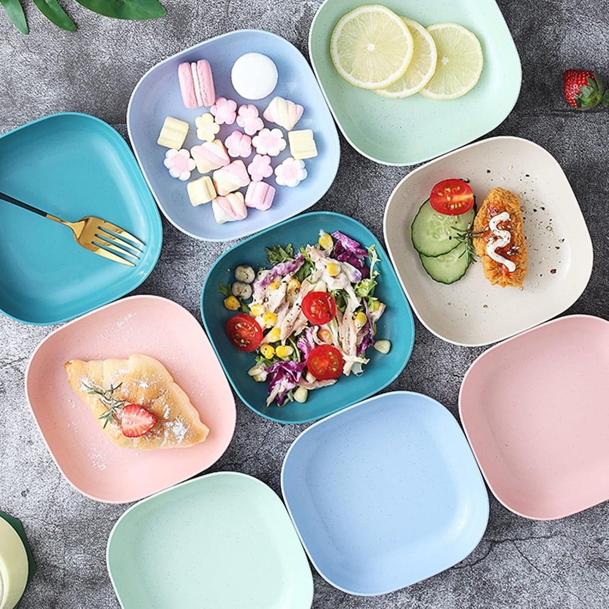 Square Plastic Dinner Plate Set with Storage Stand product image 7