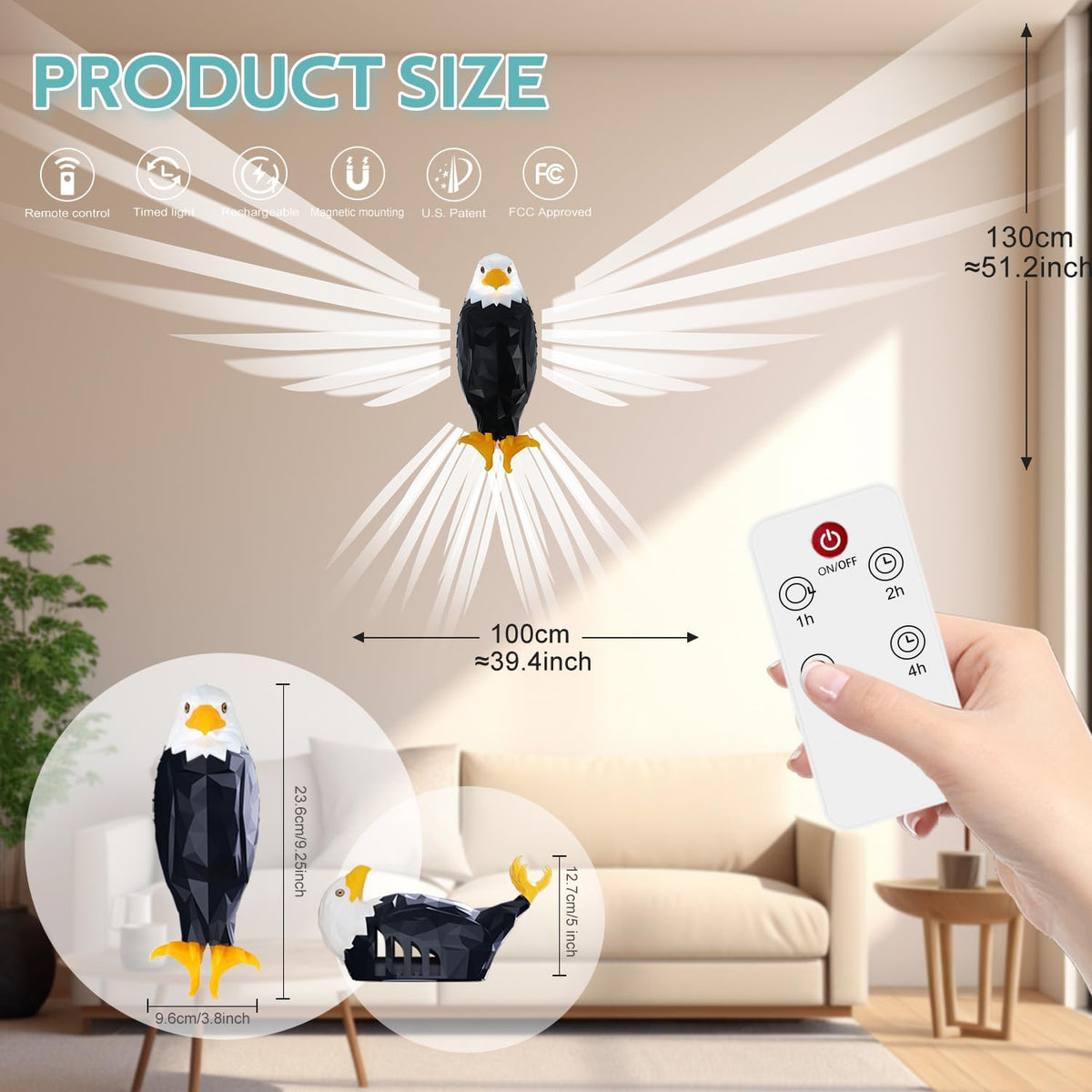 Eagle Shaped LED Wall Light with Remote Control product image 6