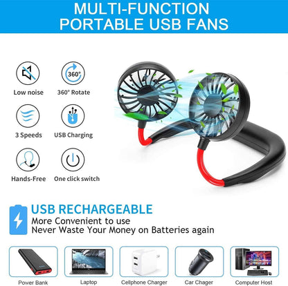 Portable Hanging Neck Fan, Hands-Free product image 3