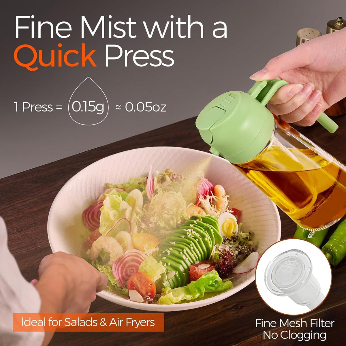 2-in-1 Oil Dispenser & Sprayer Bottle for Kitchen product image 4